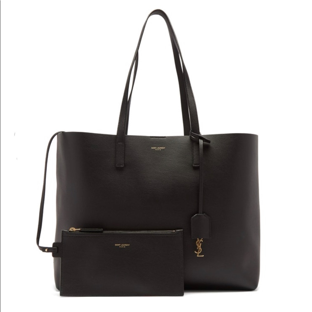 Saint Laurent large leather tote bag